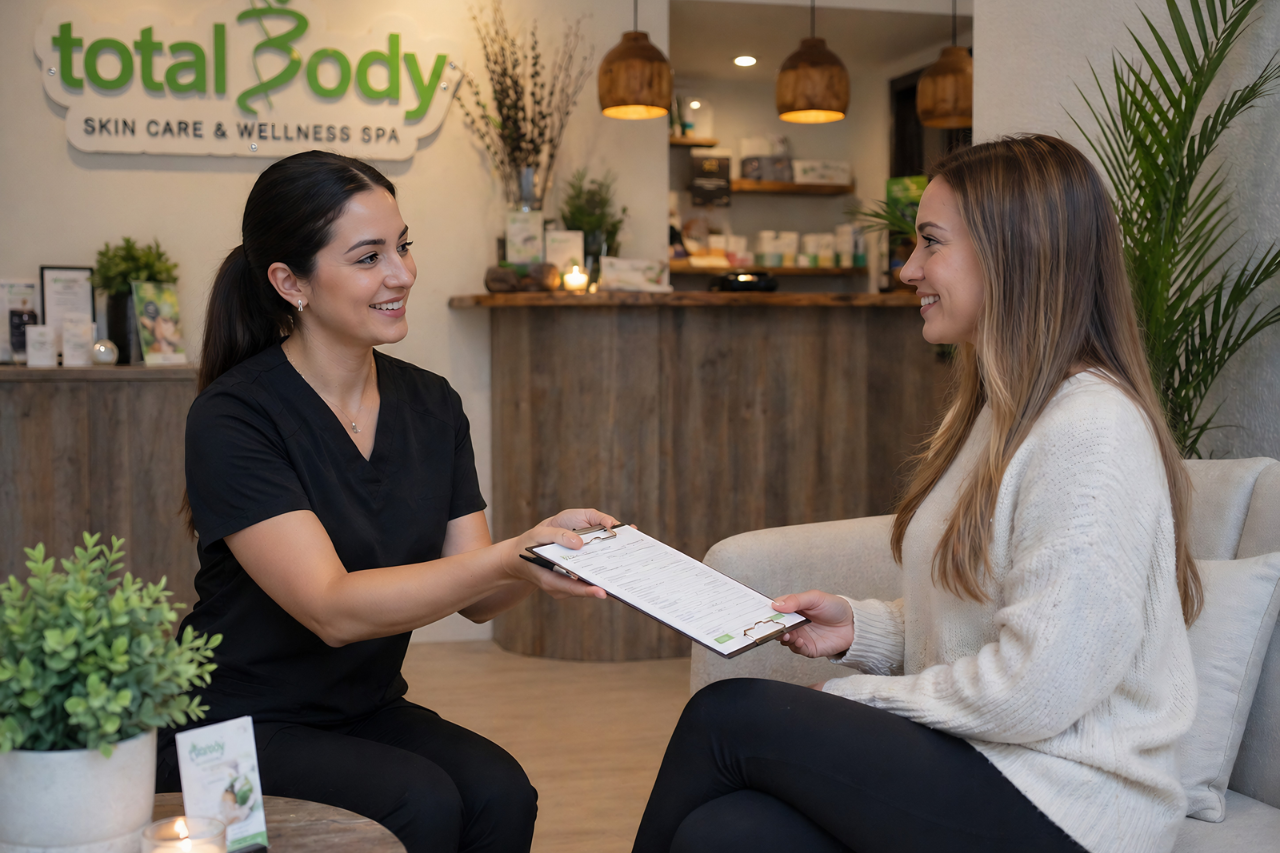 preparing for manual lymphatic drainage treatment in Total Body Wayne NJ