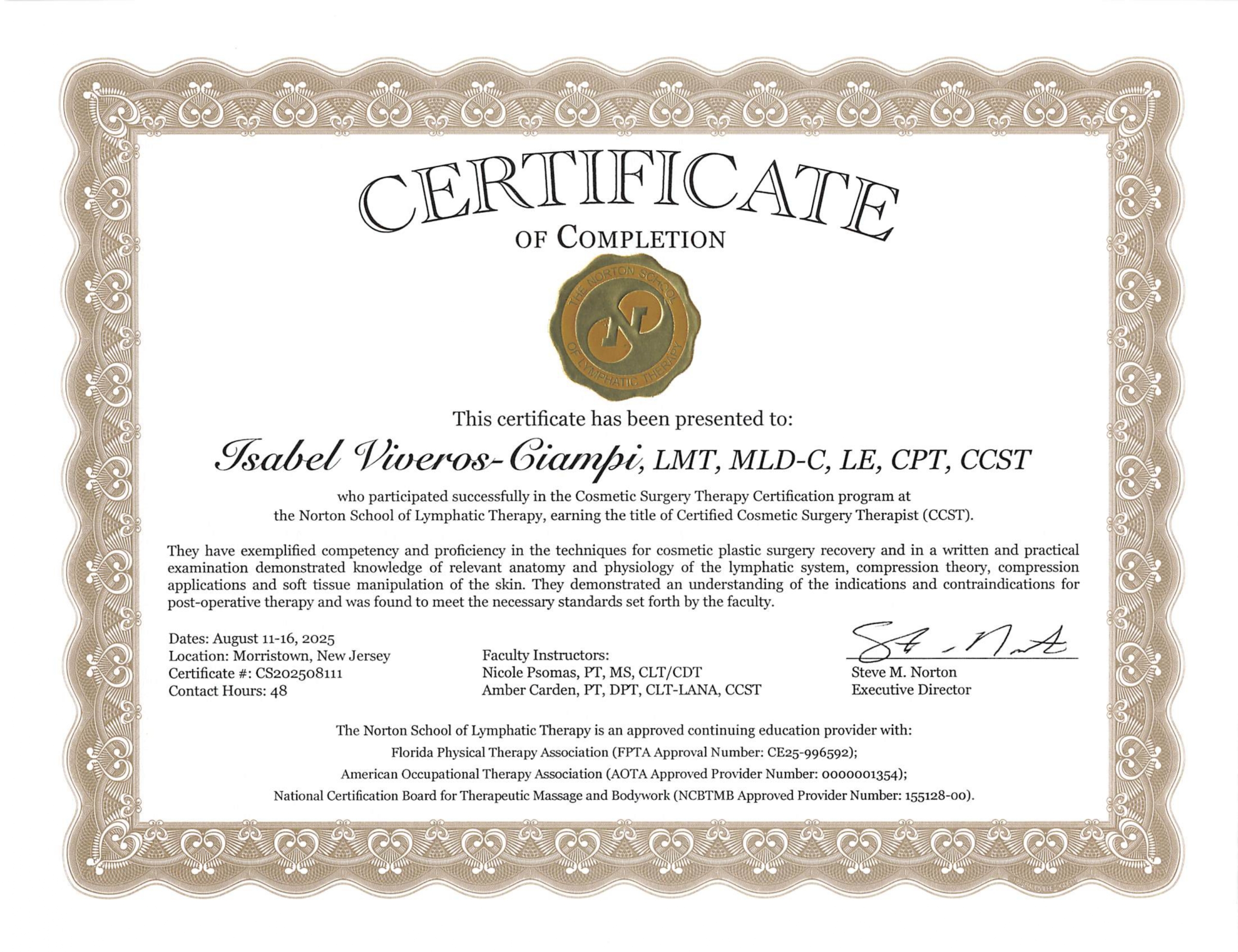 Diploma - Norton skin care & mld expert in wayne nj